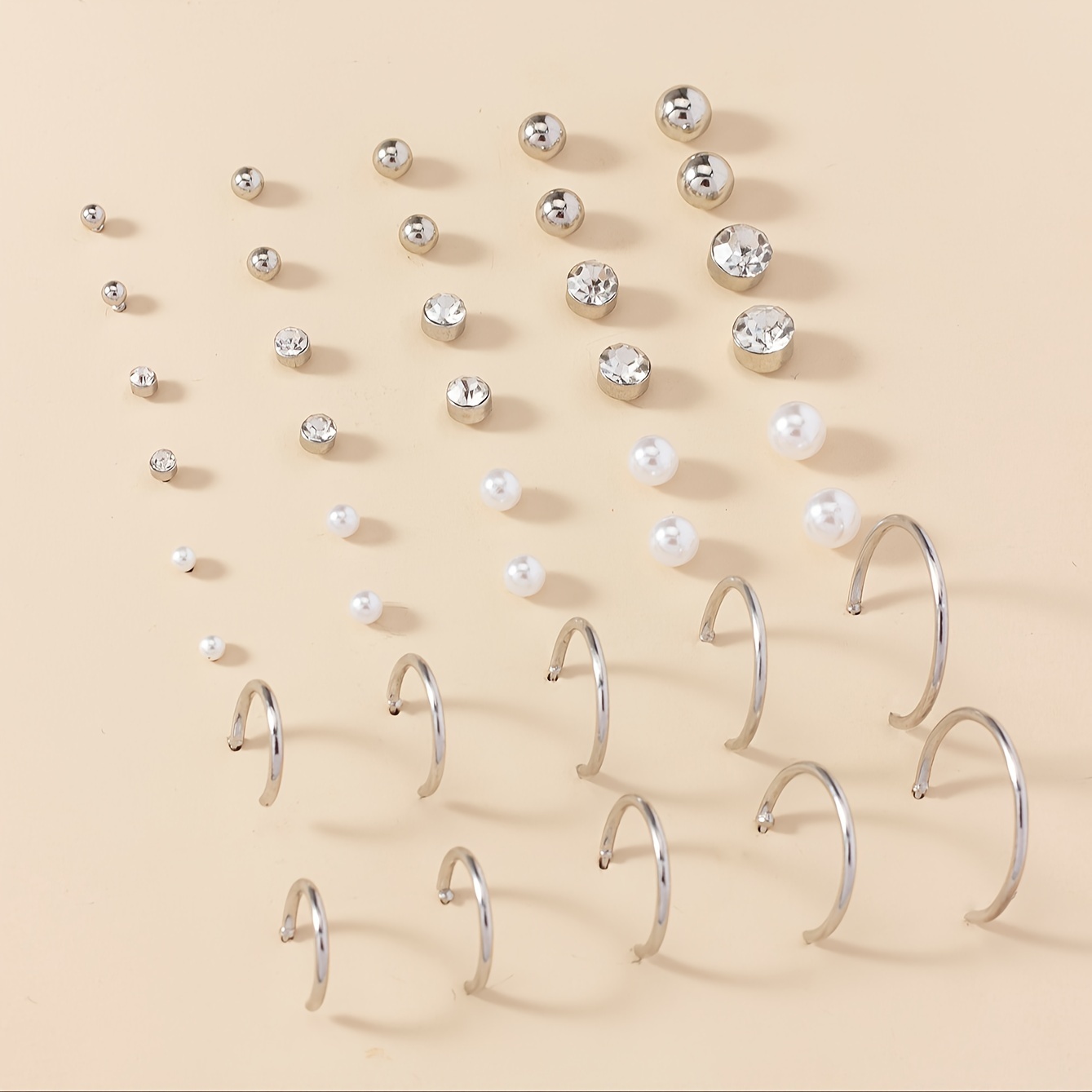 20 Pairs Pearl Ear Studs Women's Holiday Gift
